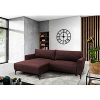 Ecksofa Prince Rot S: 163x240 cm - Rot/Schwarz, Design, Textil (163/240cm) - MID.YOU