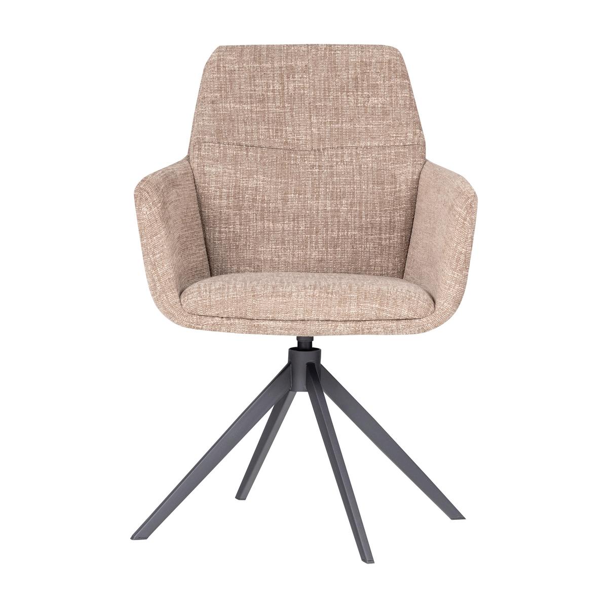 ARMLEHNSTUHL Grant Sandfarben B: 61cm - Sandfarben/Schwarz, MODERN, Textil/Metall (61/88/63cm) - Livetastic