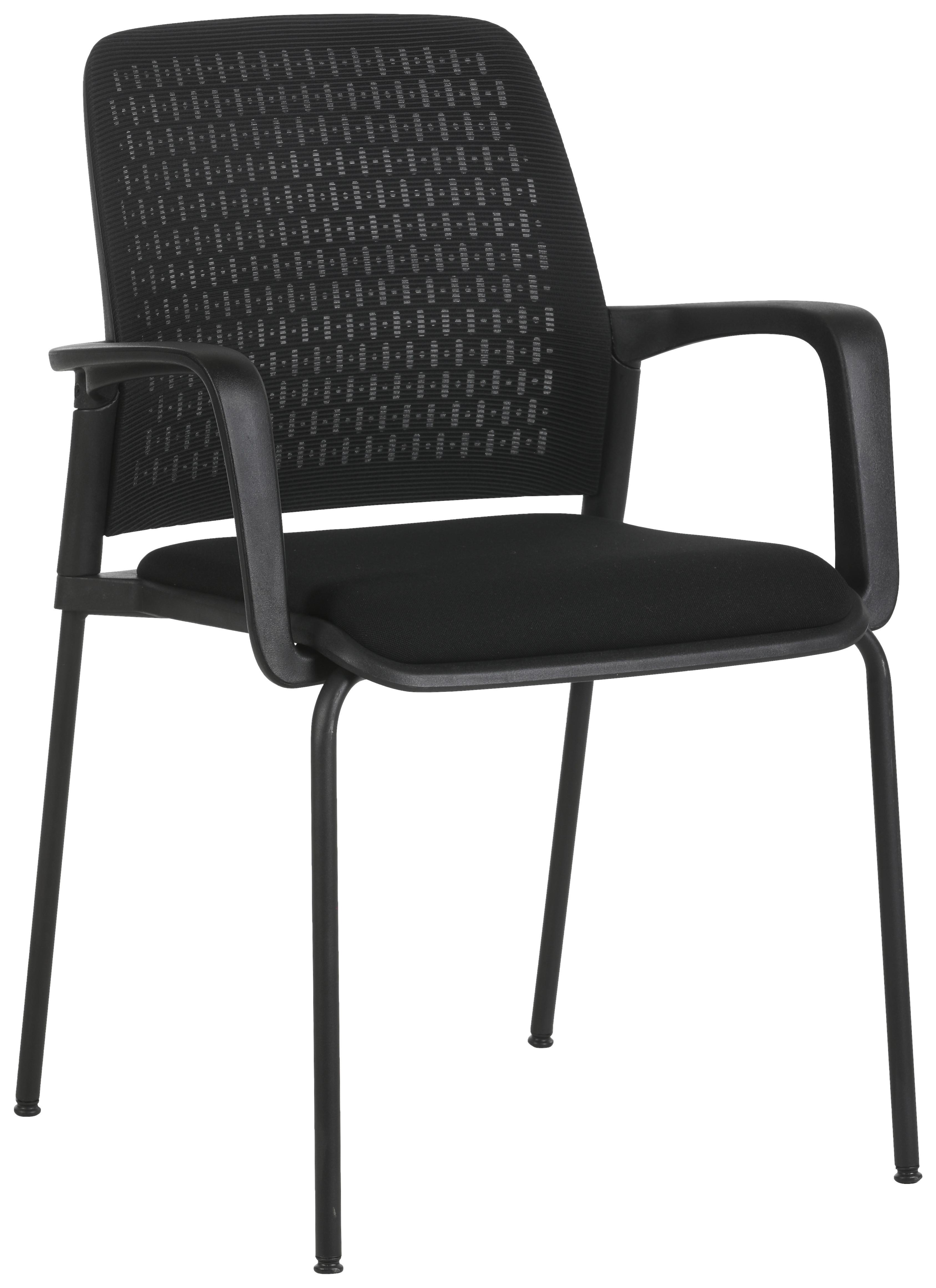 Konferenčná stolička PISA - čierna, Modern, kov/textil (60/85/55cm)