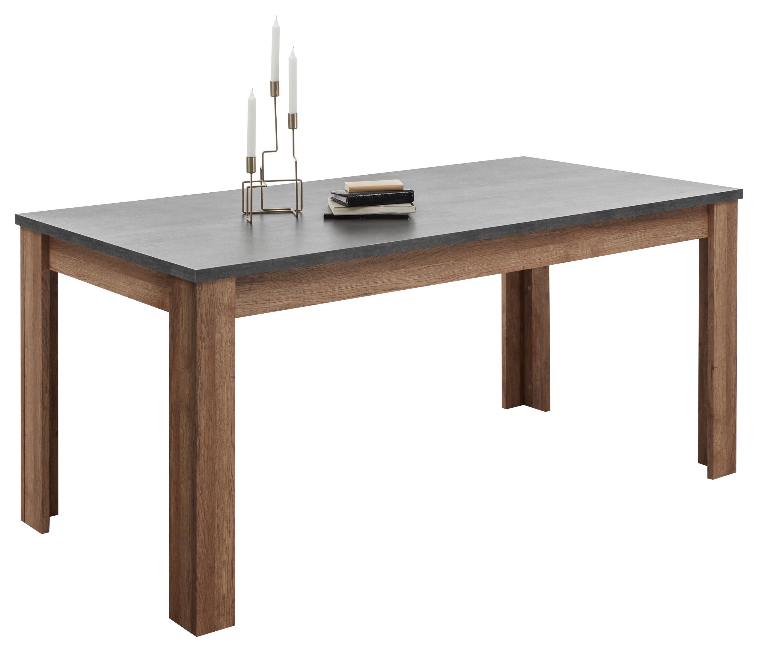 Esstisch ausziehbar Edmonton 180x90 cm Anthrazit/Natur - Anthrazit/Naturfarben, Basics, Holzwerkstoff (180/90/76cm) - MID.YOU