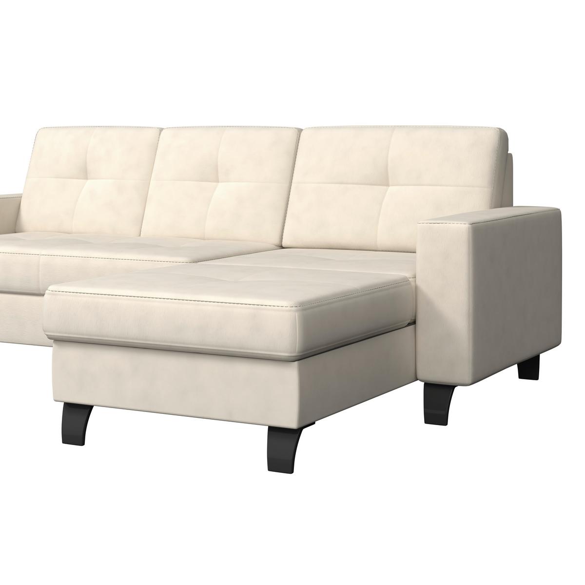 Ecksofa Varese naturfarben, B: 239 cm - Beige/Schwarz, KONVENTIONELL, Textil (239/164cm) - James Wood