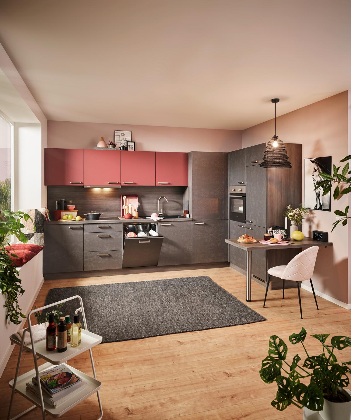 Plánovateľná kuchyňa BASE/WIN rozmer rohu cca 365x185 cm - Modern, kompozitné drevo (365/185cm)