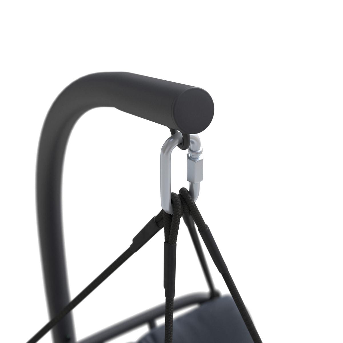 Hängesessel Santana - Dunkelgrau/Schwarz, MODERN, Kunststoff/Textil (196cm) - Beldano