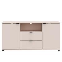 TV diel Ganymede, piesková š: 130cm - čierna/piesková, Modern, kov/kompozitné drevo (129,8/63,1/41,3cm)