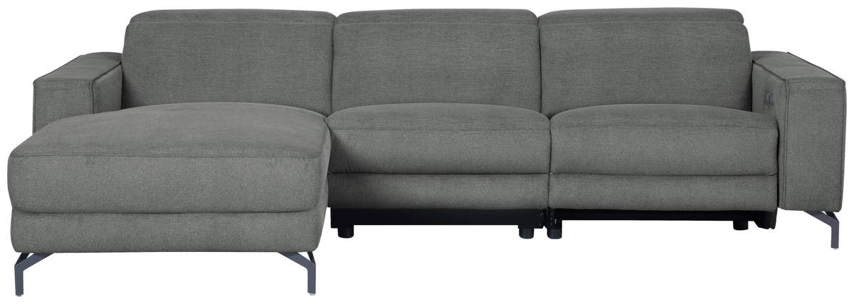 Ecksofa Michelle Grau S: 108x278 cm - Schwarz/Grau, Design, Textil (176/278cm) - Livetastic