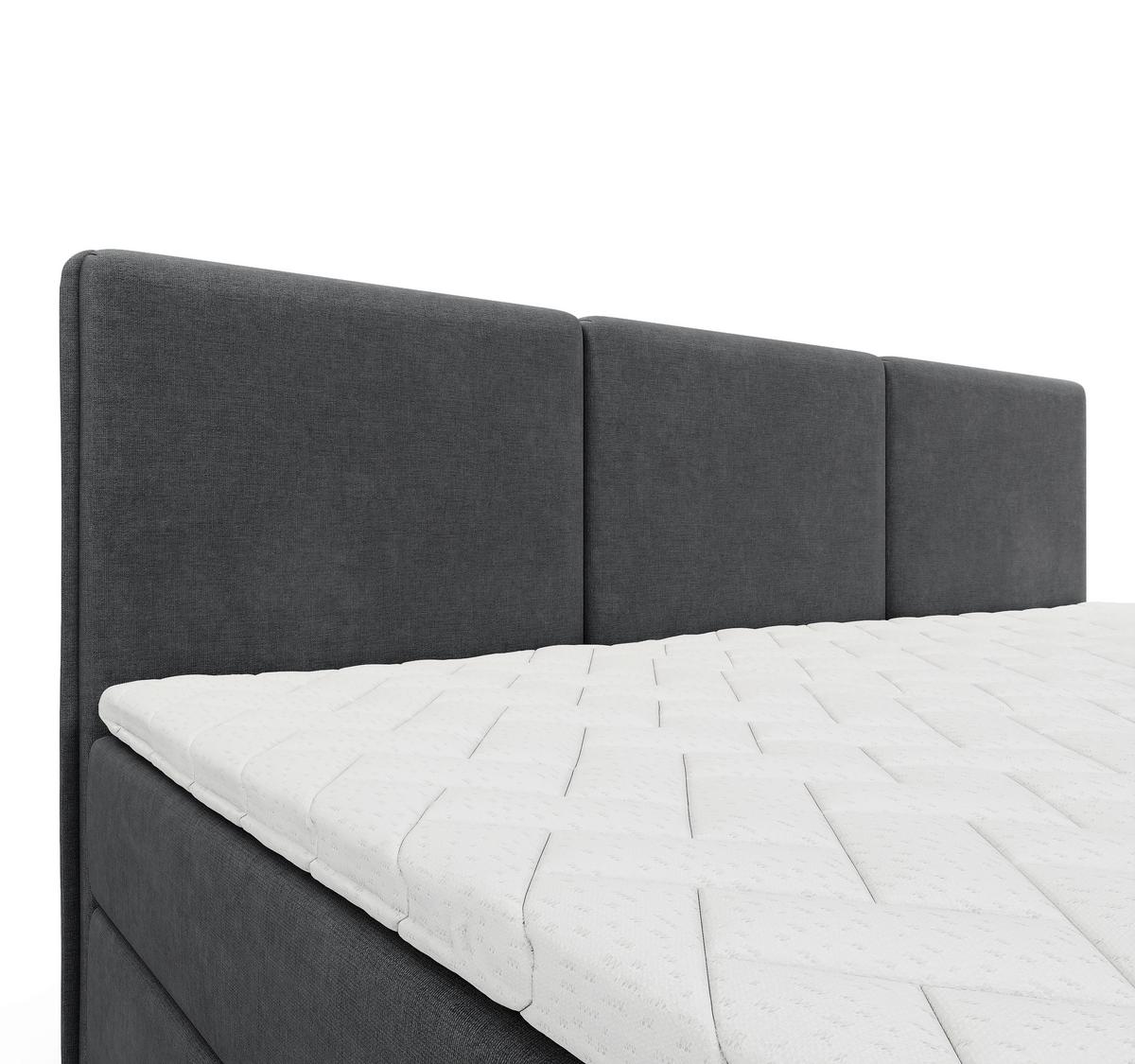 Familienbett Domino Combo Mit 3 Bettkasten Anthrazit 210x200 - Anthrazit/Schwarz, MODERN, Holz/Holzwerkstoff (210/200cm) - MID.YOU