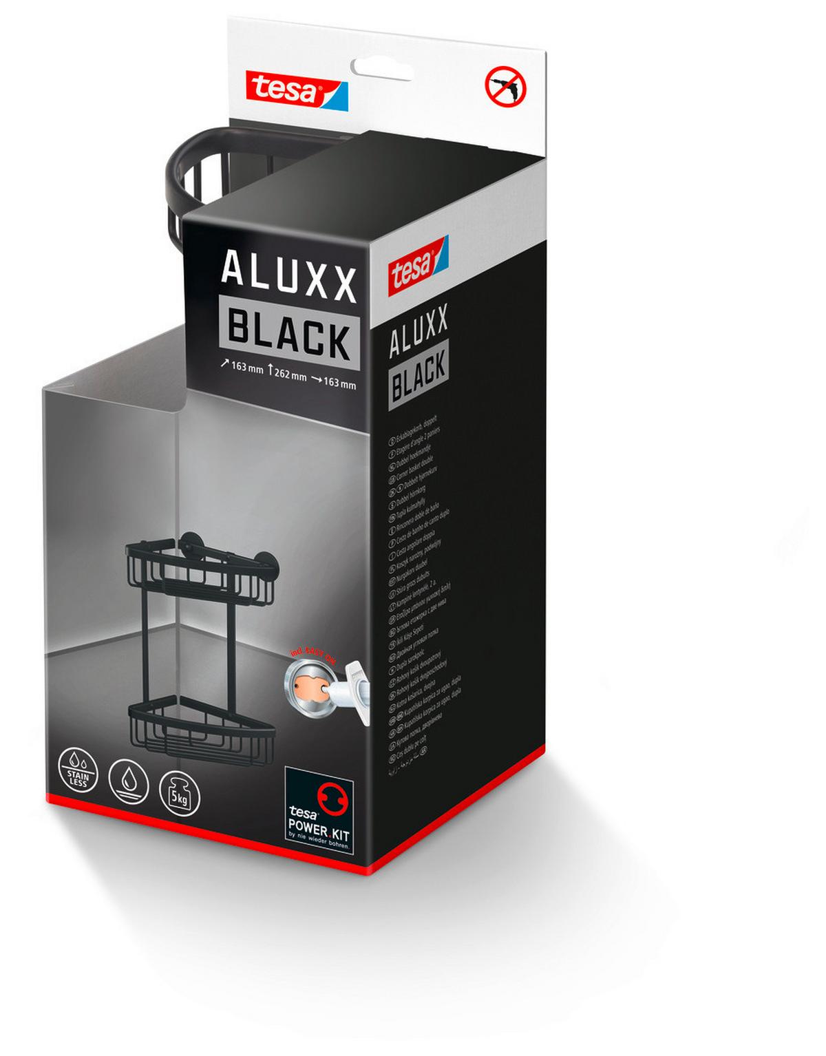 Duschablage Aluxx Black 40507-00000-00 - Schwarz, Basics, Metall (16,3/26/17cm)