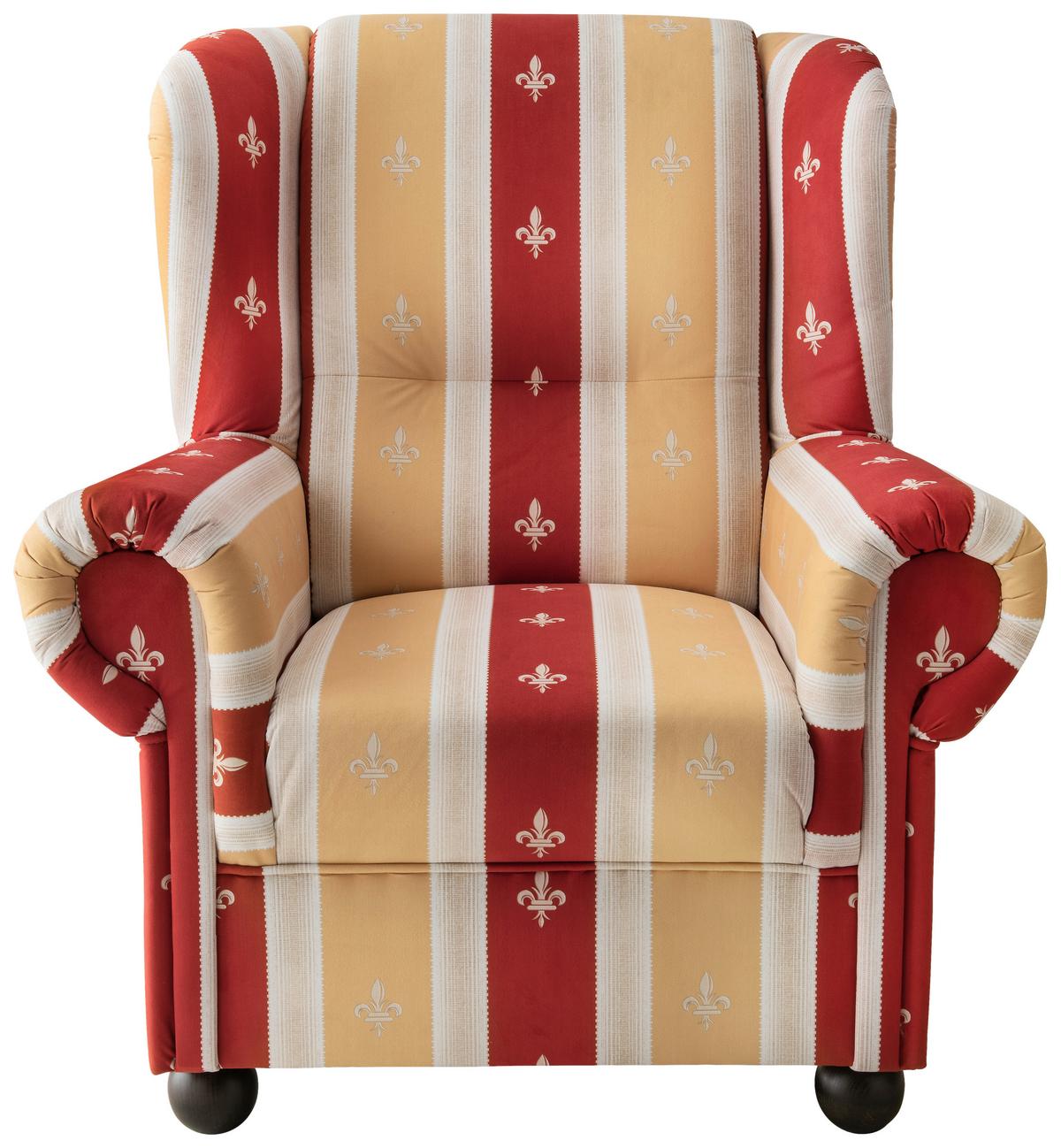 Relaxsessel mit Hocker Torello Gestreift Rot - Rot, KONVENTIONELL, Textil (92/102/145cm) - Livetastic