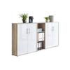 Office Edition B: 213 cm Sonoma Eiche/Weiß - Weiß Hochglanz/Sonoma Eiche, MODERN, Holzwerkstoff (213/114/33cm) - MID.YOU