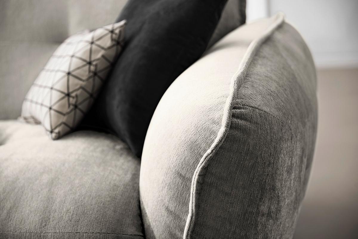 Ecksofa Fluffy Silberfarben S: 184x269 Cm - Silberfarben/Schwarz, MODERN, Textil (184/269cm) - Trendmanufaktur