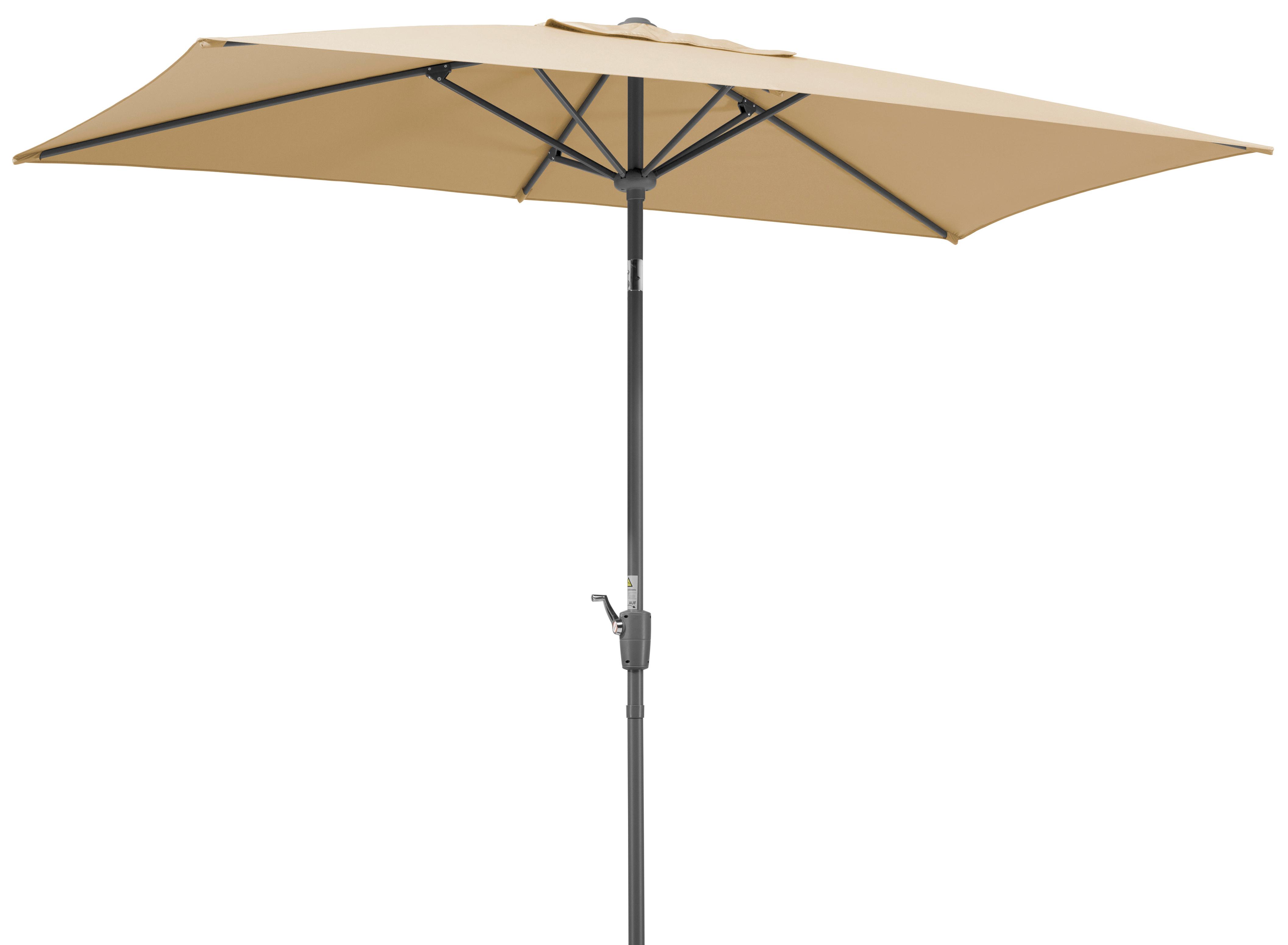 Sonnenschirm Tunis BxHxT: 150x250x270 cm Naturfarben - Anthrazit/Naturfarben, Basics, Textil/Metall (150/250/270cm) - Schneider