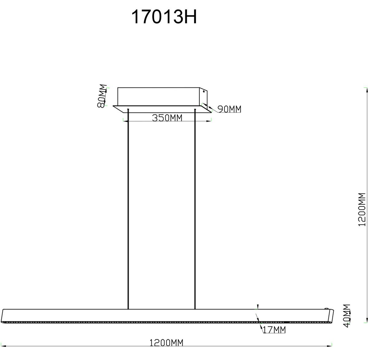 LED-Hängeleuchte 17013h Dentsy - Schwarz/Alufarben, KONVENTIONELL, Metall (120/9/120cm) - Globo