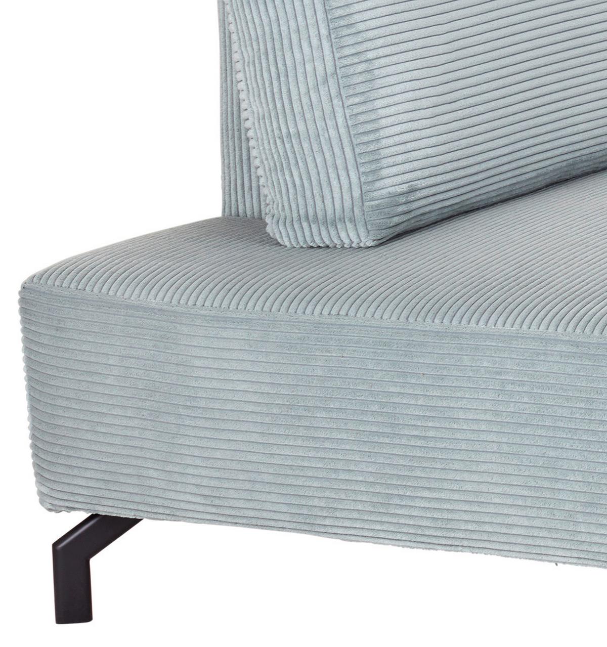 Rohová sedačka VENI, levá, šedozelený manšestr - černá/šedozelená, Moderní, kov/textil (210/272cm) - Ondega
