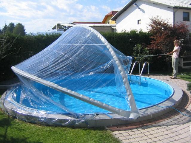 Pooldach Rund Ø 550 cm Kunststoff Transparent - Transparent, Basics, Kunststoff (550cm)
