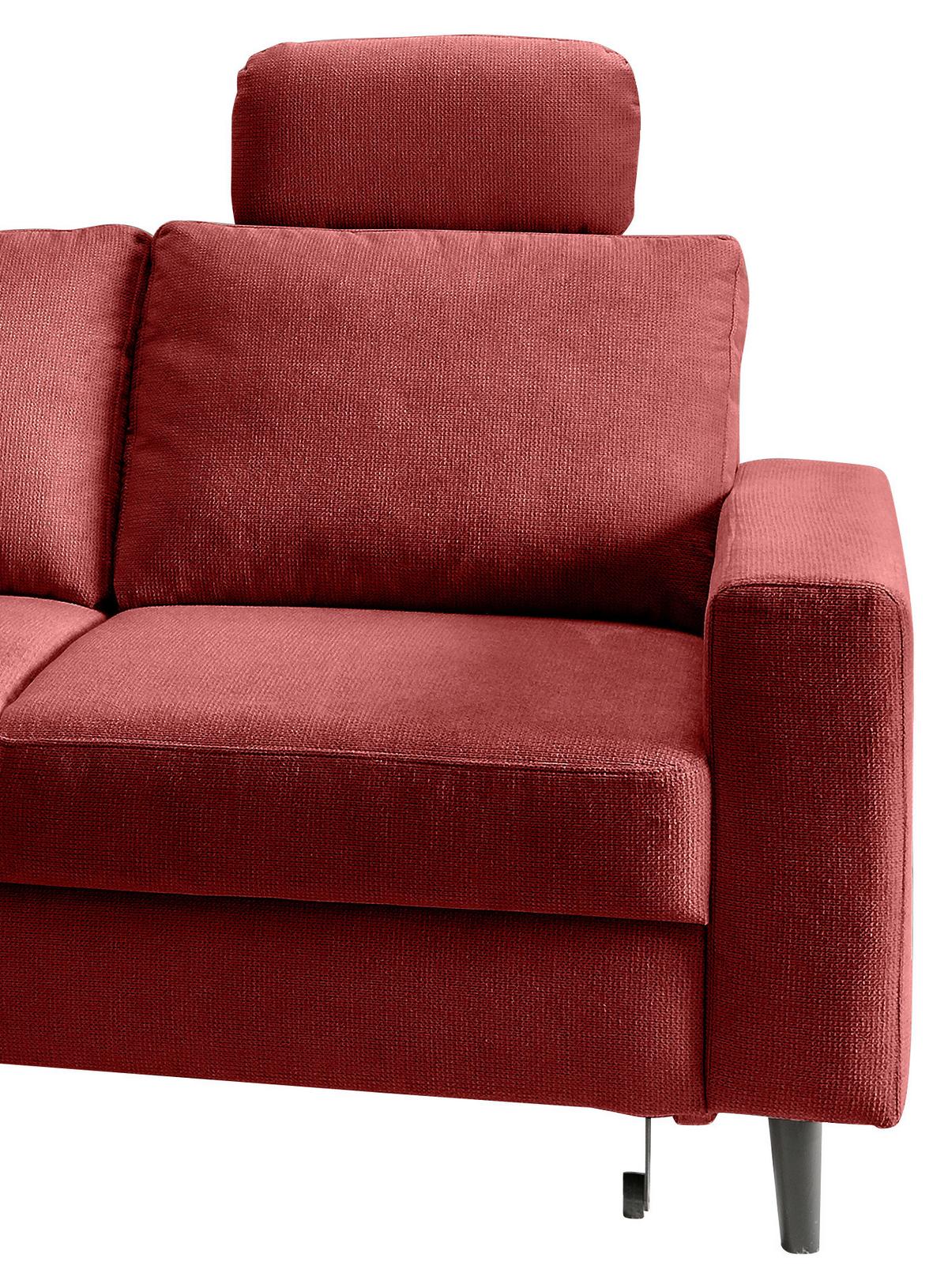 Eckschlafsofa Passione, Rot S: 200x242 Cm - Rot/Schwarz, MODERN, Textil (200/242cm) - Livetastic