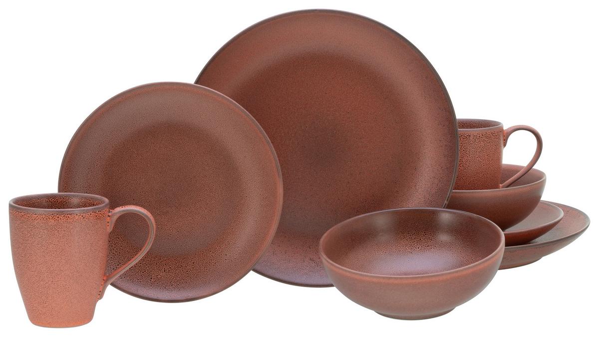 Kombiservice Sierra Nevada Fuego 8-Teilig - Rotbraun, Basics, Keramik (30/30/28,5cm) - Creatable