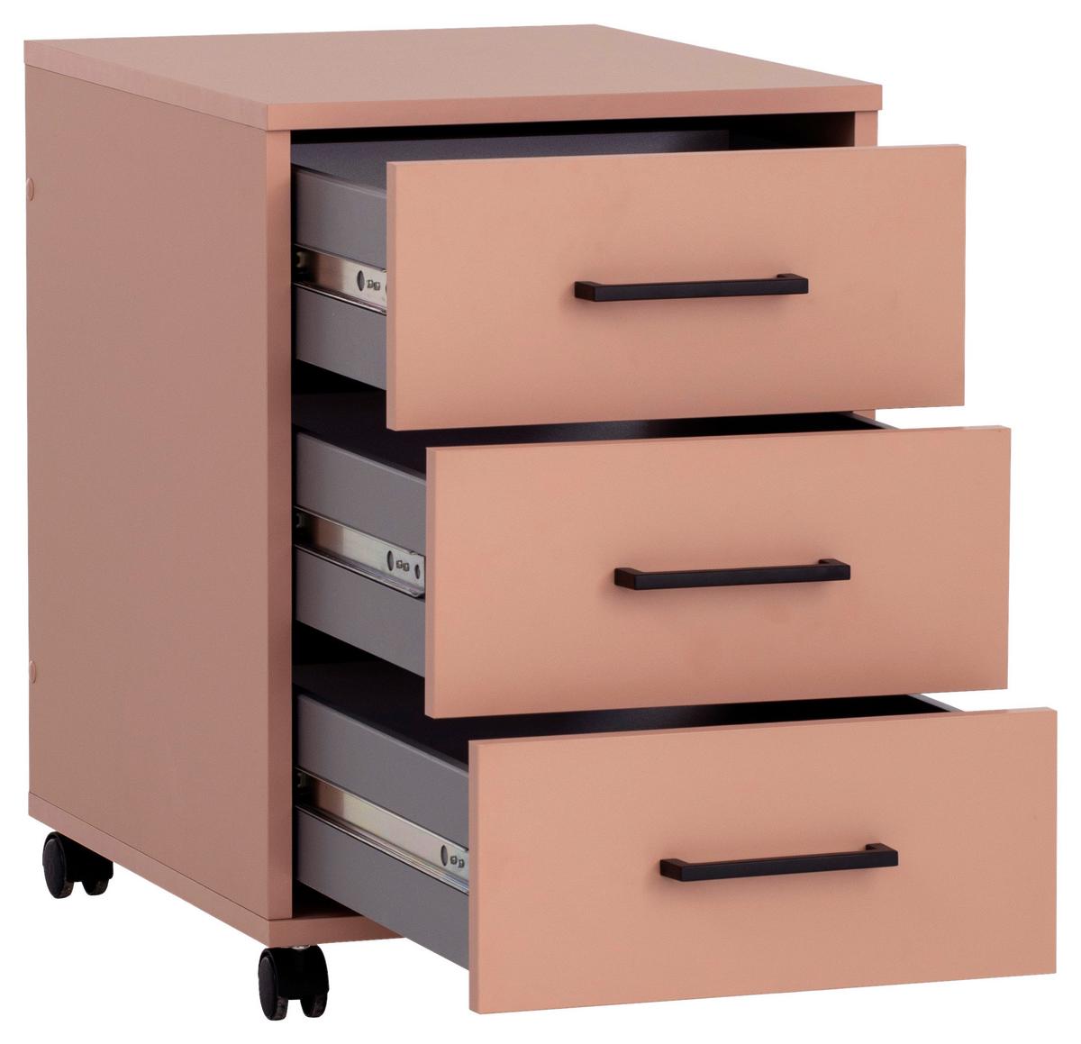 Rollcontainer Orange Ruby 40,1x57x50 cm - Orange, MODERN, Holzwerkstoff/Kunststoff (40,1/57/50cm) - MID.YOU
