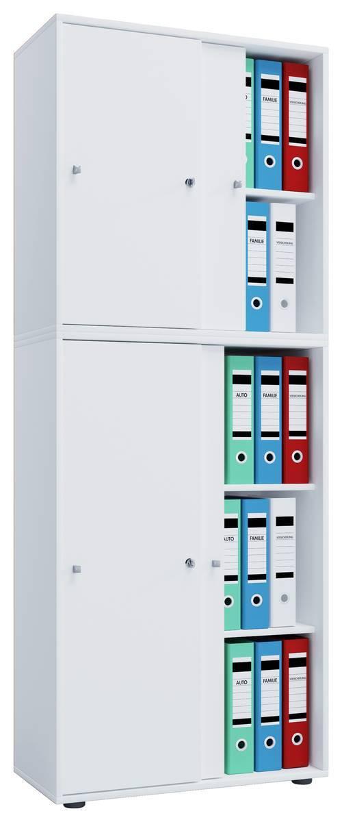 Aktenschrank Versperrbar Lona Xxl Weiß B 70 Cm - Weiß, Basics, Holzwerkstoff (70/183/37cm) - MID.YOU