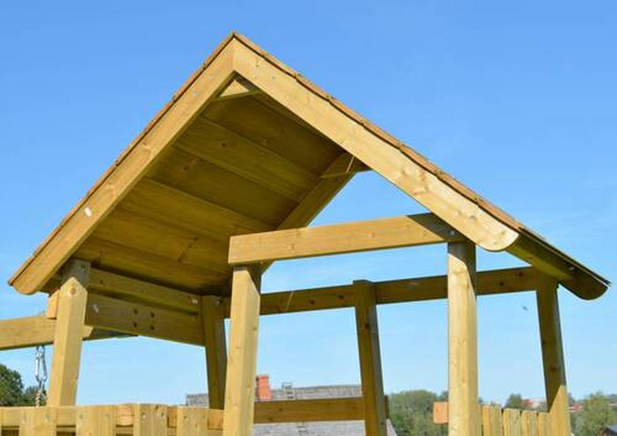 Spielturm Wtj3 - Gelb/Naturfarben, KONVENTIONELL, Holz (270/270/280cm)