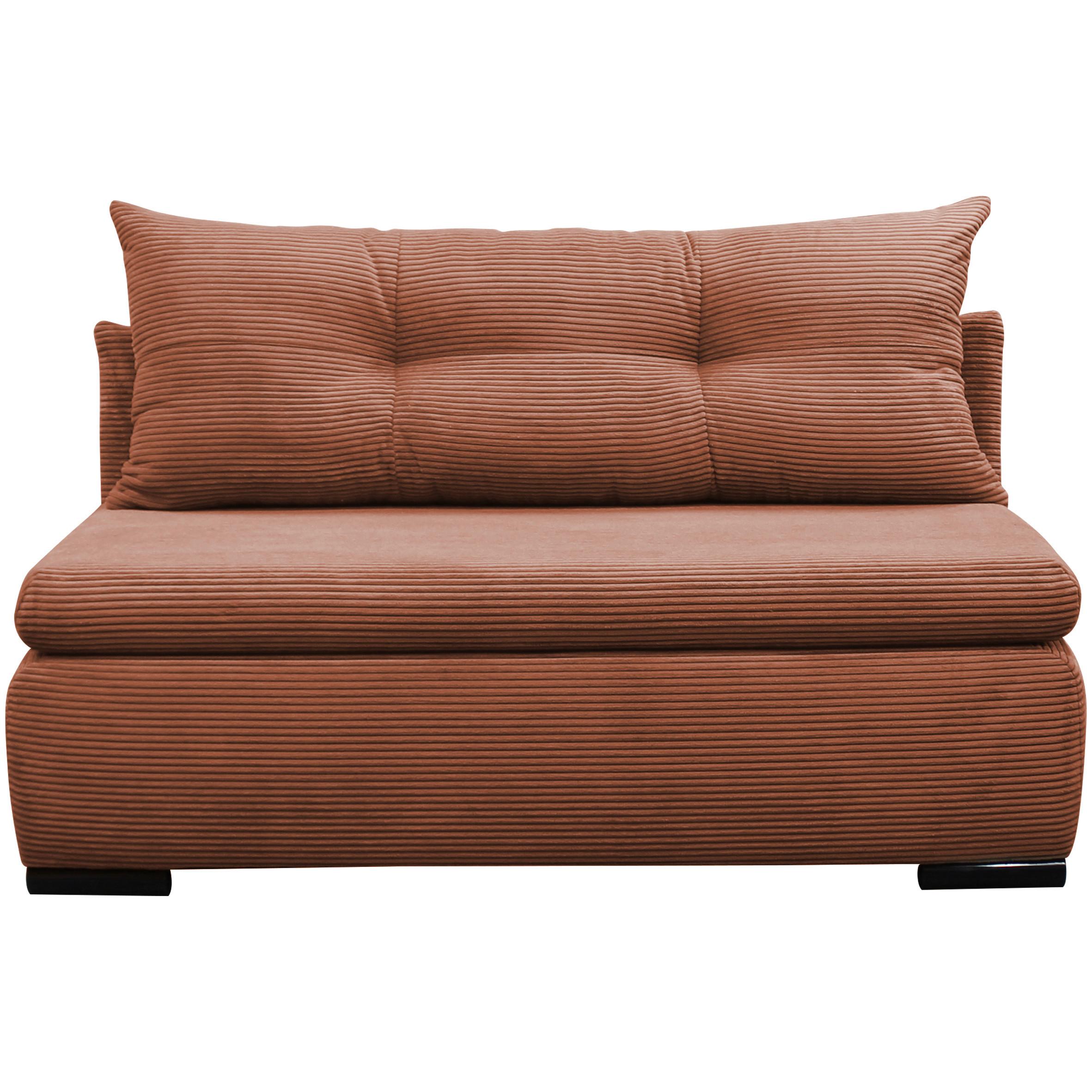 Schlafsofa mit Bettkasten Yellow B: 154 cm Cord Koralle - Koralle/Schwarz, Design, Textil (154/93/85cm) - MID.YOU