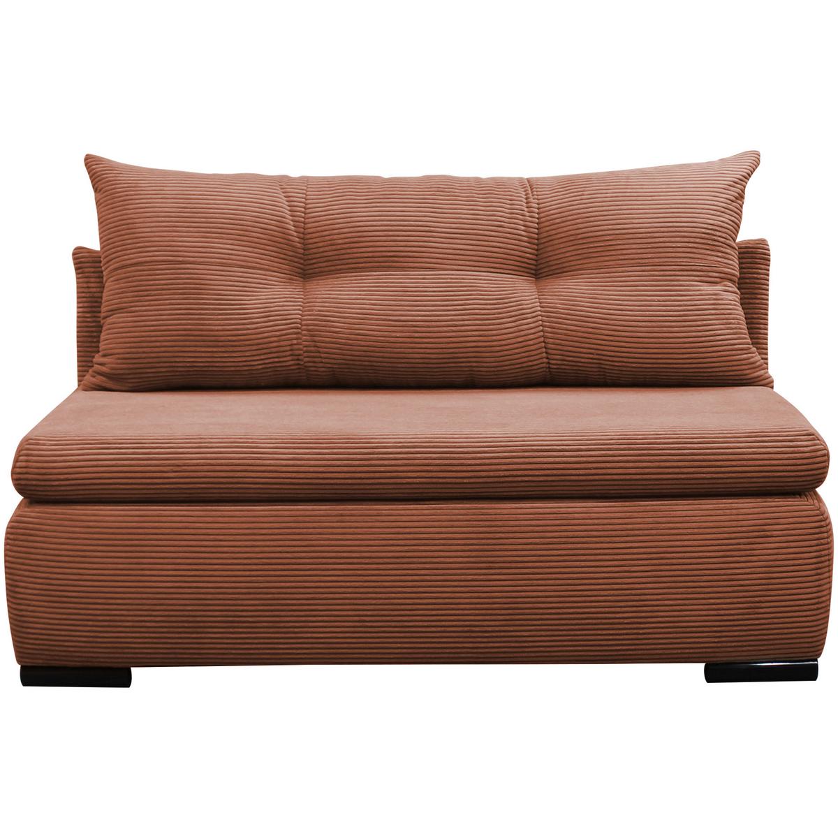 Schlafsofa mit Bettkasten Yellow B: 154 cm Cord Koralle - Koralle/Schwarz, Design, Textil (154/93/85cm) - MID.YOU