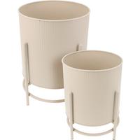 Sada obalů na květináč GAJA - barvy zinku, Basics, kov (21.8/38/21.8cm)