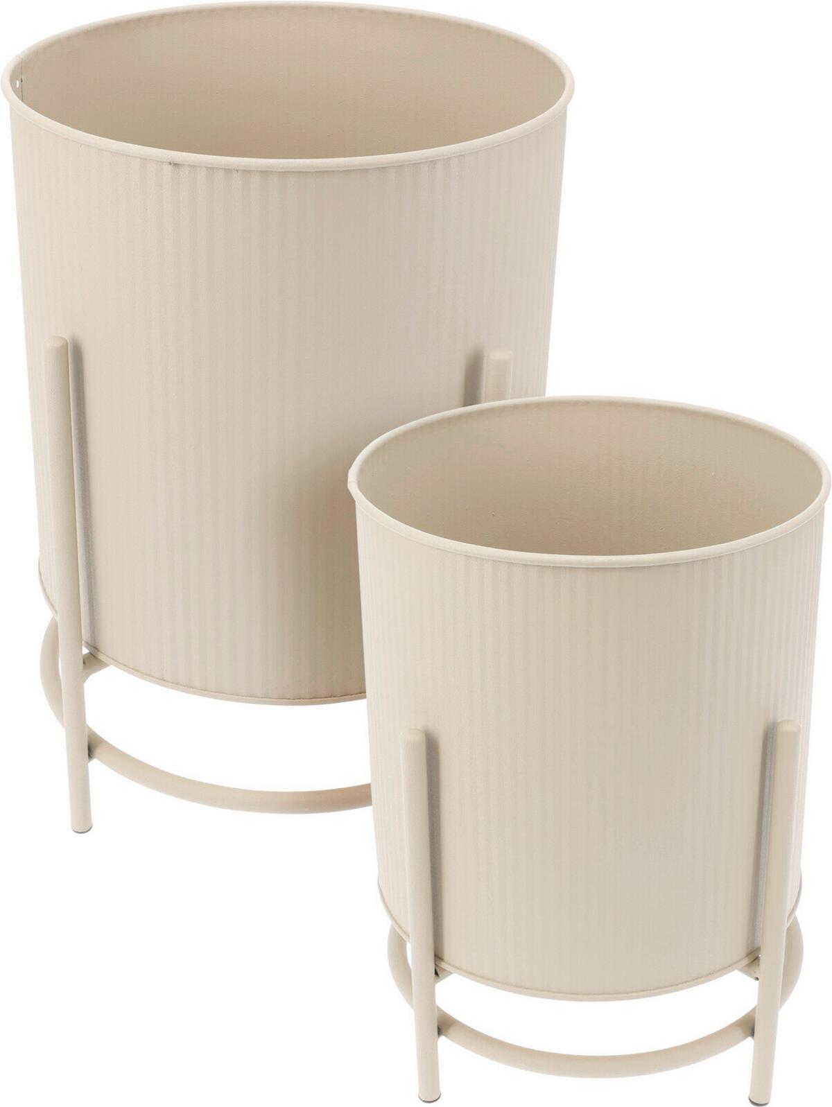 Sada obalů na květináč GAJA - barvy zinku, Basics, kov (21.8/38/21.8cm)