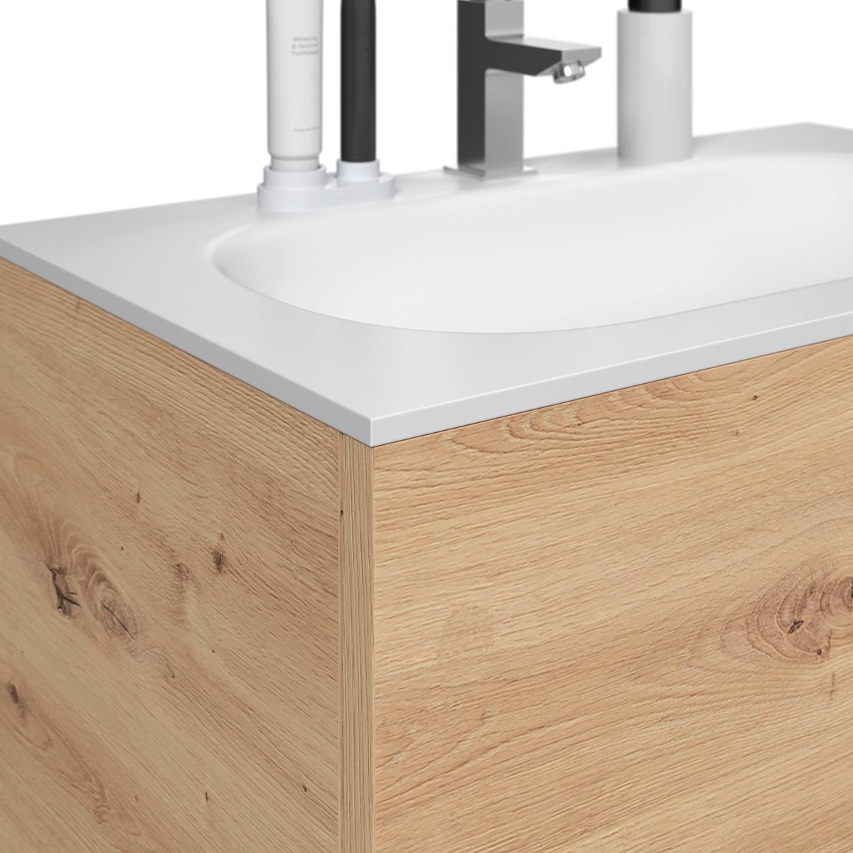 Waschbeckenunterschrank mit Soft-Close Avensis, B: 75 cm - Eichefarben, MODERN, Holzwerkstoff (75/53/45cm) - Luca Bessoni