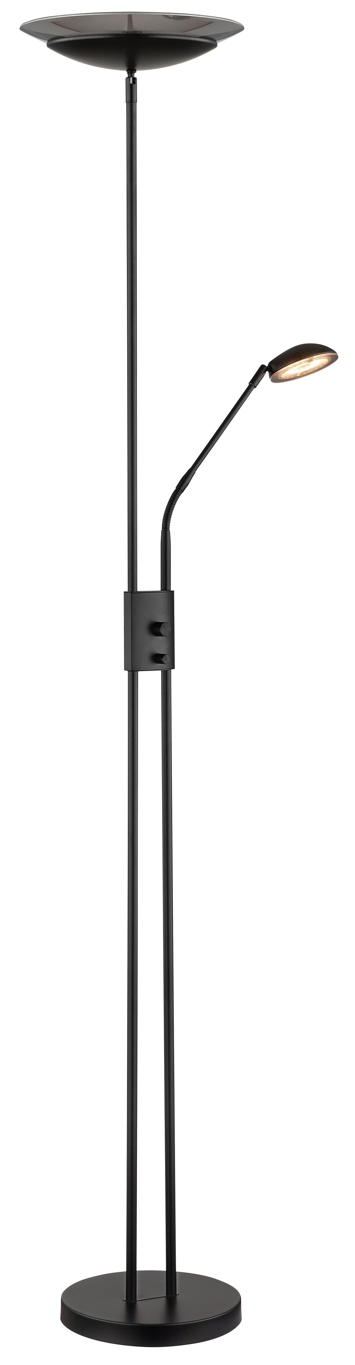 Led-deckenfluter 58009s - Schwarz, KONVENTIONELL, Glas/Kunststoff (30/178,5cm) - Globo