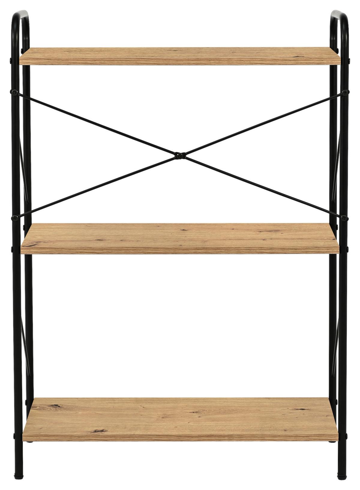 Regal Tim 3 Schwarz B: 63 cm - Schwarz/Eiche Artisan, Trend, Holzwerkstoff/Metall (63/89/30cm)