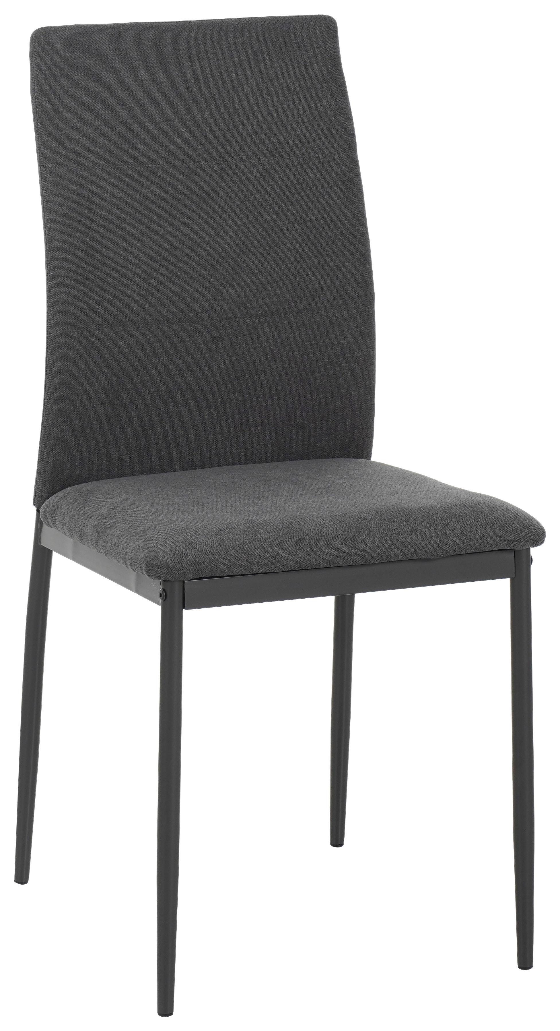 Vierfußstuhl Farina Webstoff Grau, B: 43 cm - Dunkelgrau/Grau, KONVENTIONELL, Textil/Metall (43/93/54cm) - MID.YOU
