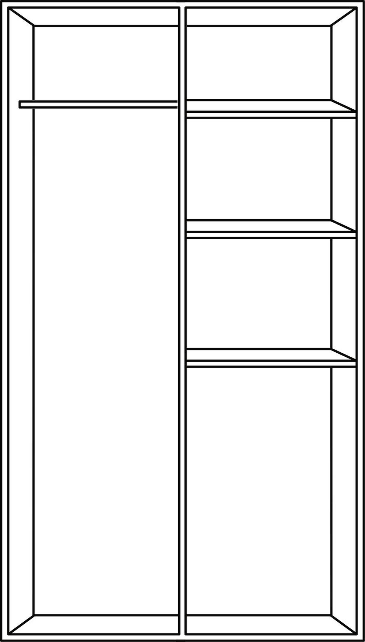 Kleiderschrank Joker Weiß/Eiche San Remo B: 91cm - Weiß/Eiche San Remo, KONVENTIONELL, Holzwerkstoff (91/199/58cm) - Carryhome