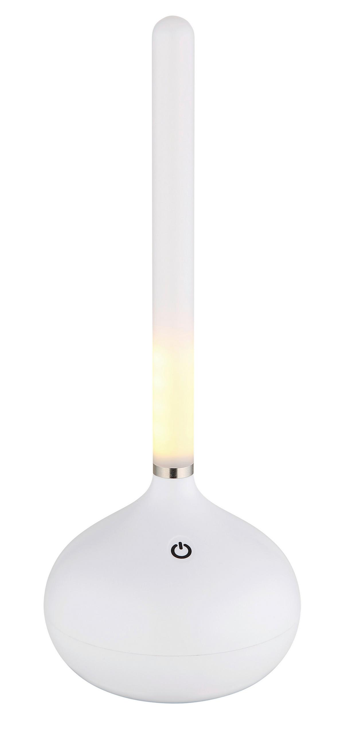 Akku-Tischleuchte 28067w Turner - Schwarz/Weiß, Design, Kunststoff (9,6/24,3cm) - Globo