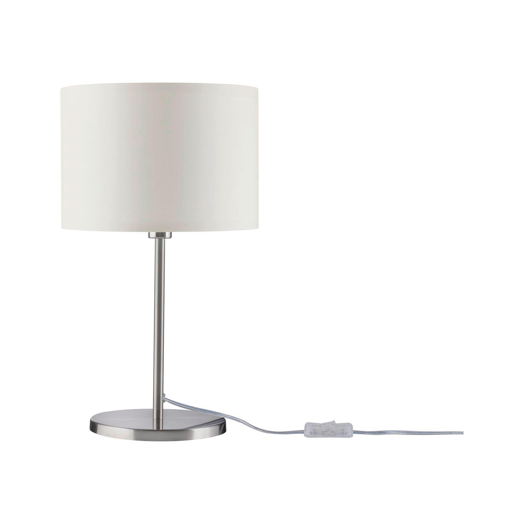 Tischlampe Tessa Creme mit Schnurschalter - Creme, Design, Textil/Metall (25/25/45cm) - Paulmann