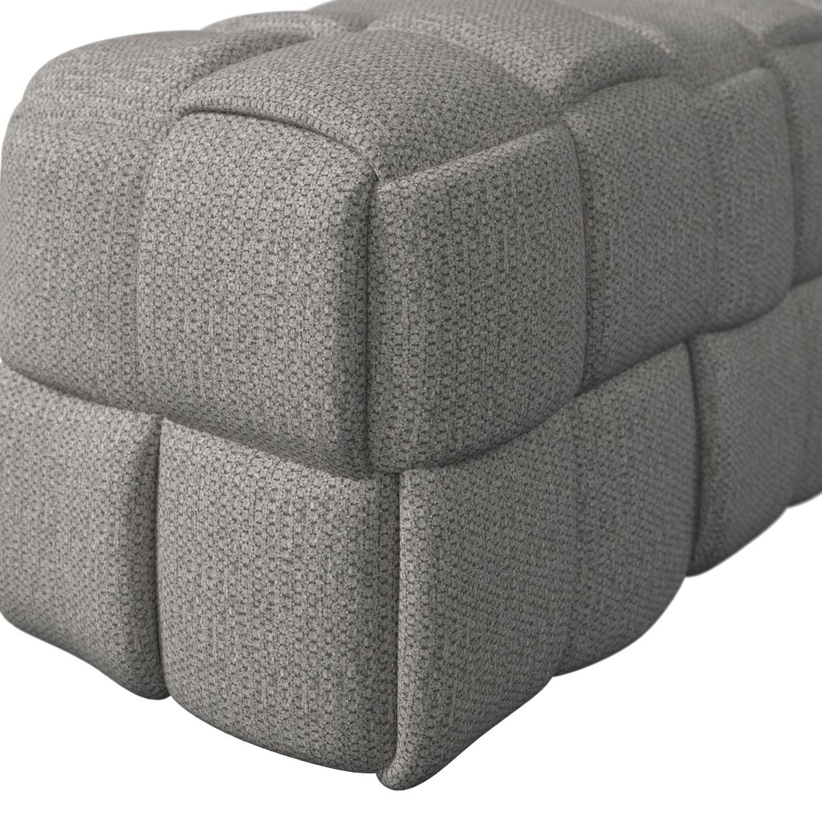 Moderná lavica ELLA sivá, buklé - čierna/sivá, Modern, drevo/textil (110/45/45cm) - Bessagi Home