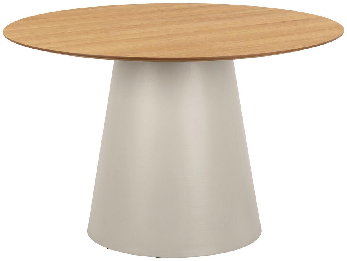 Jedálenský stôl SOLI 120 - sivá/farba duba, Design, kov/drevo (120/75cm) - MID.YOU