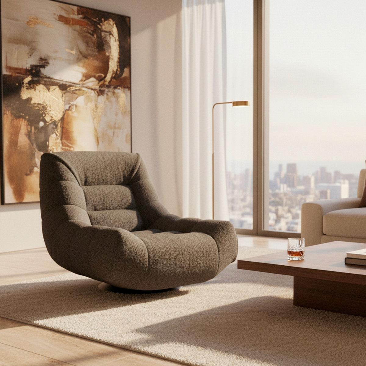 Relaxační křeslo LORENA, černé buklé, max. 140 kg - černá, Moderní, kov/textil (101/83/95cm) - Bessagi Home