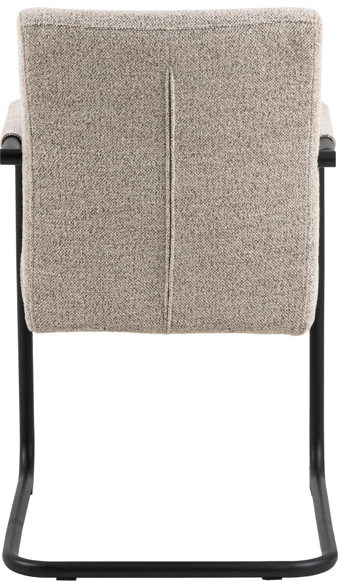 Armlehnstuhl Adele Beige B: 50,5 Cm - Beige/Schwarz, Design, Textil/Metall (50,5/84,5/64,5cm) - MID.YOU