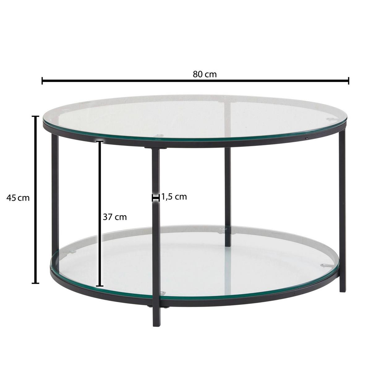 Konferenčný stolik sklo/kov š: 80cm - černá, Moderní, kov/sklo (80/80/45cm) - MID.YOU