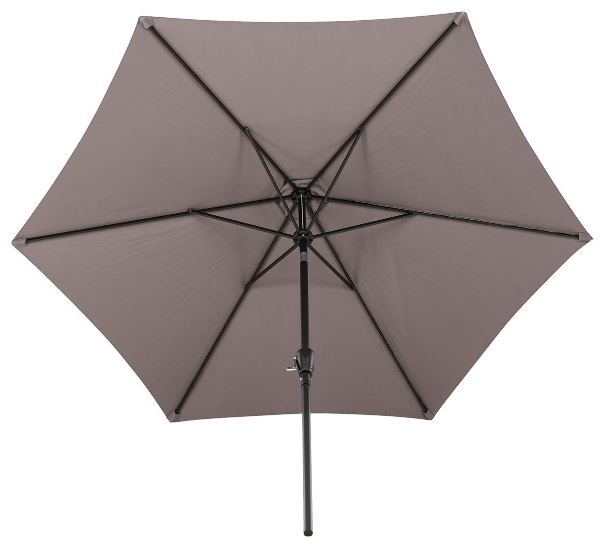 Sonnenschirm Leeds DM: 300cm H: 243cm Grau - Grau, KONVENTIONELL, Textil/Metall (300/300cm) - Gardenson