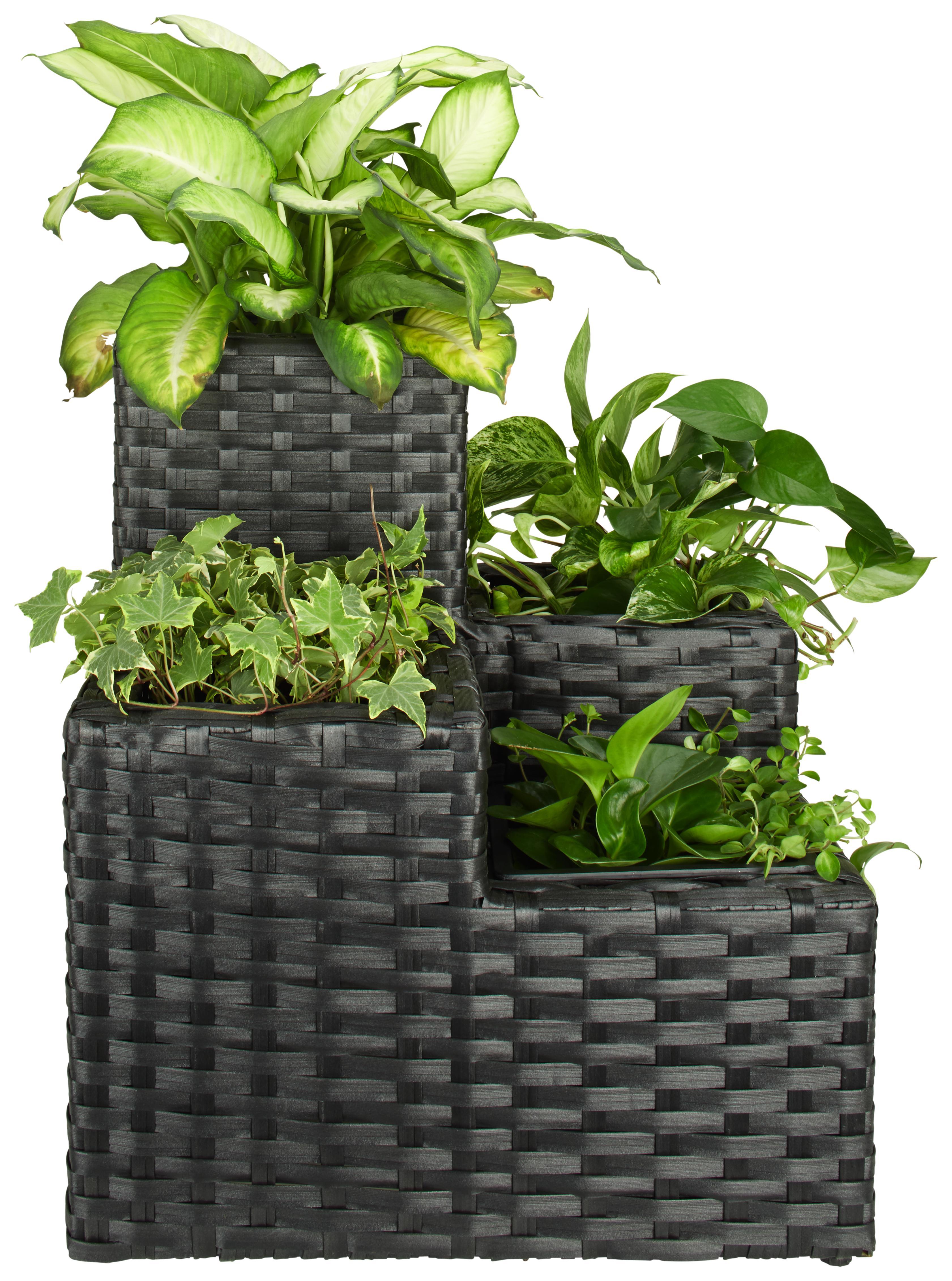 Obal Na Květináč Anita - černá, kov/umělá hmota (50/23-34-54/50cm) - Mömax modern living