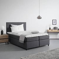 Boxspringová postel FLORIN, 140x200, šedá - šedá, Moderní, kompozitní dřevo/textil (140/200cm)
