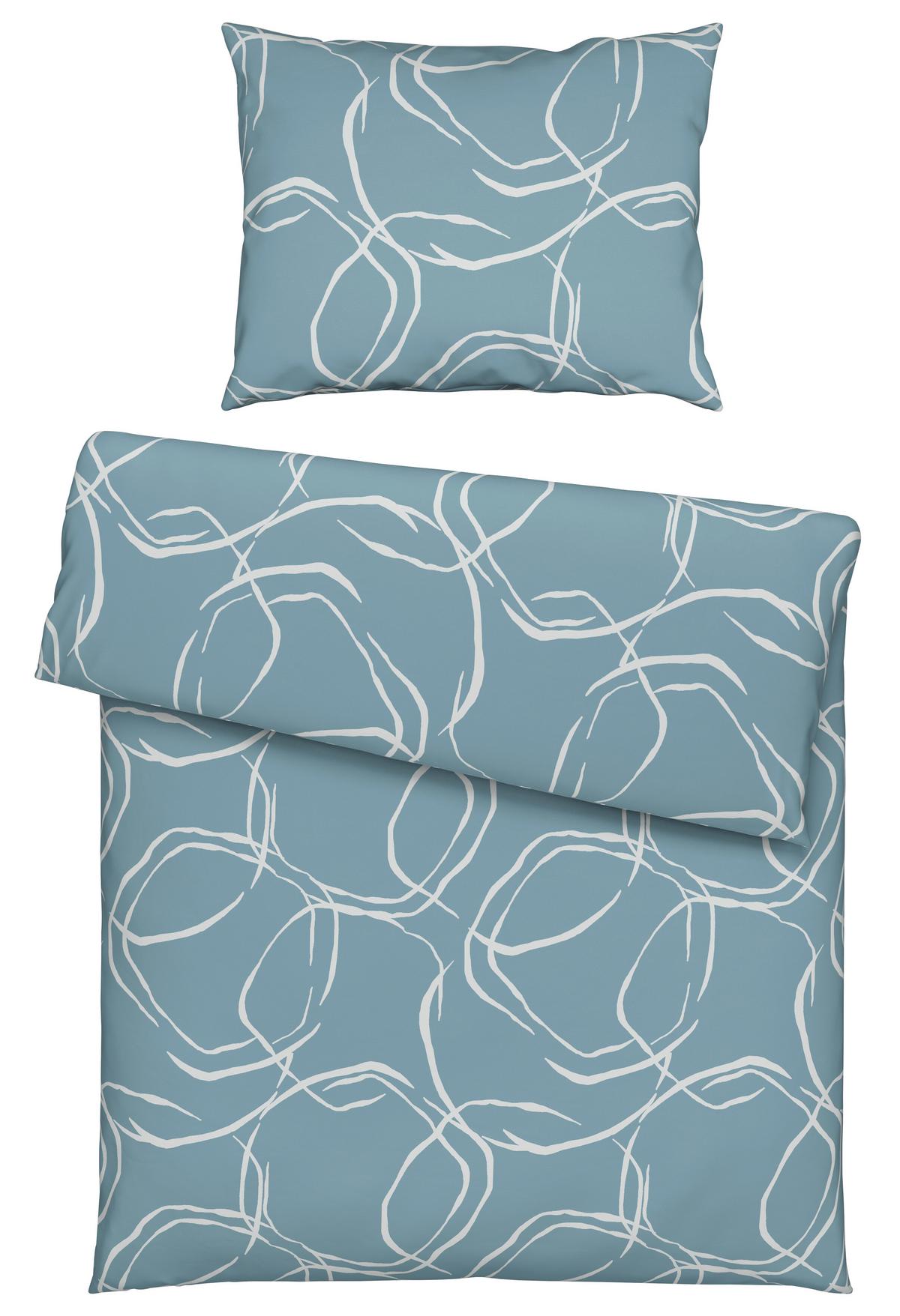 Bettwäsche Stones - Blau, MODERN, Textil - Luca Bessoni