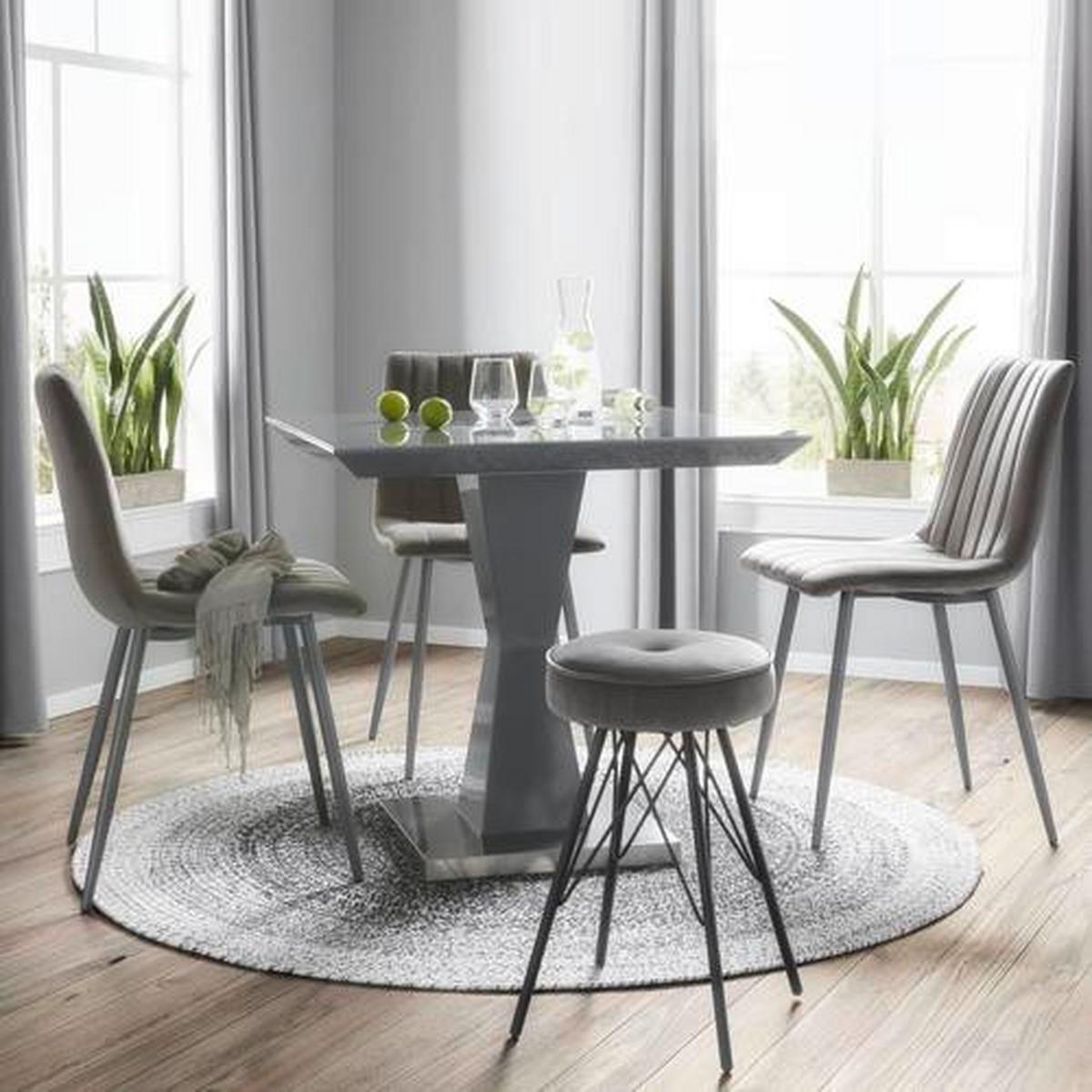 TABURET ACCRE - šedá/černá, Lifestyle, kov/textil (30/53/30cm) - Mömax