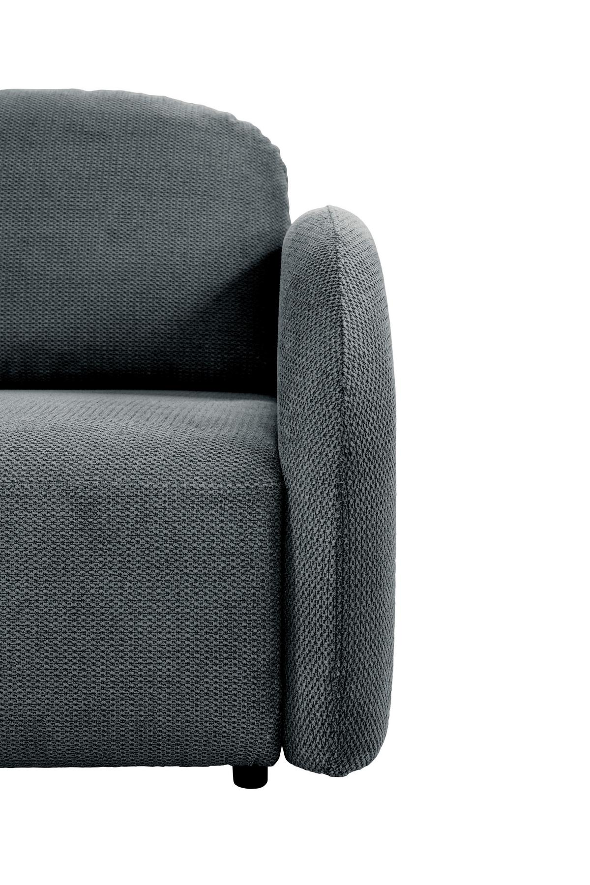 Schlafsofa Roma Grau, B: 230 cm - Schwarz/Grau, Design, Textil (230/90/105cm)