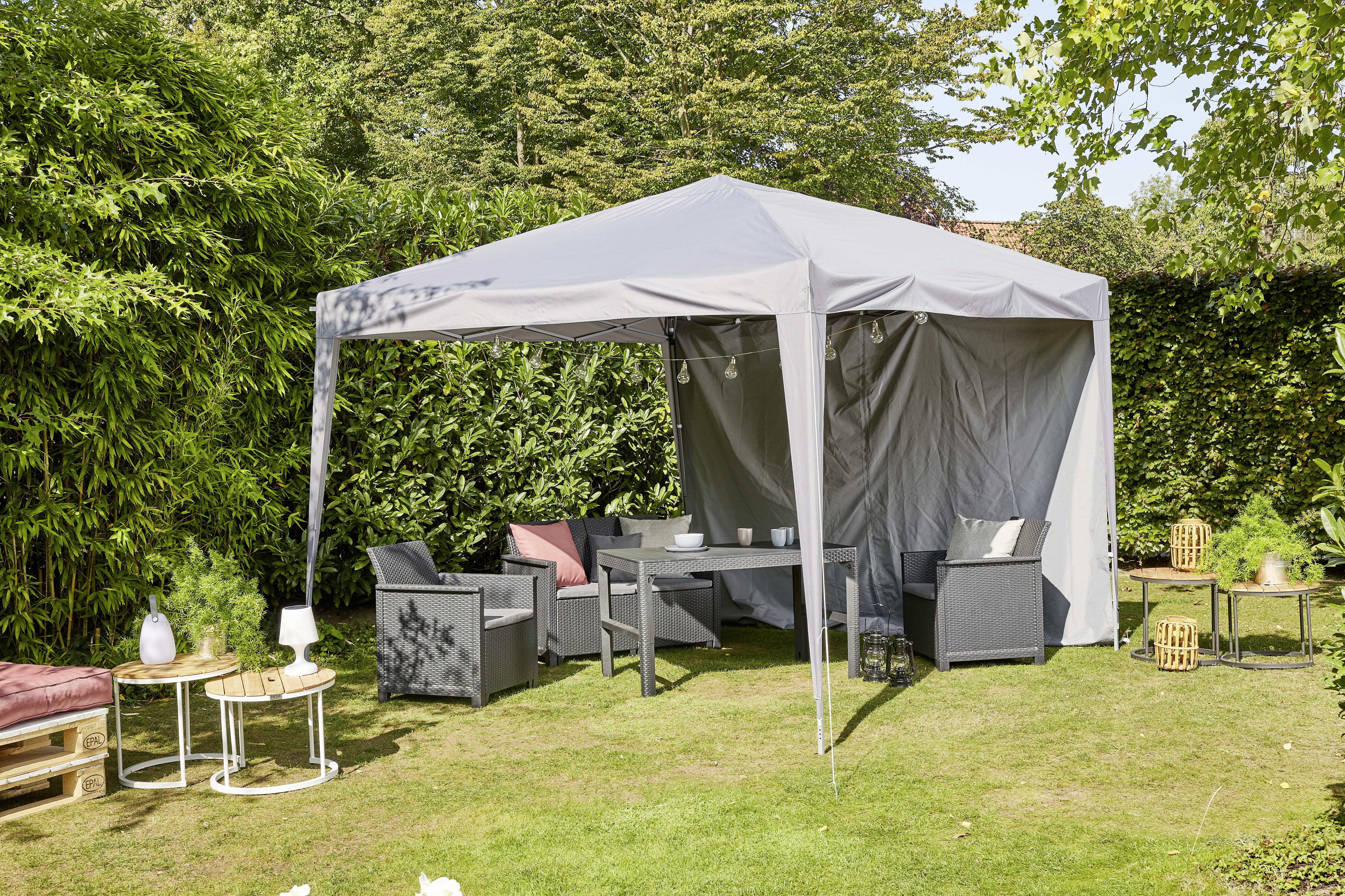 Pavillon Starter Bht 3x2,6x3 M Mit Tragetasche - Grau, KONVENTIONELL, Textil/Metall (300/260/300cm) - Siena Garden