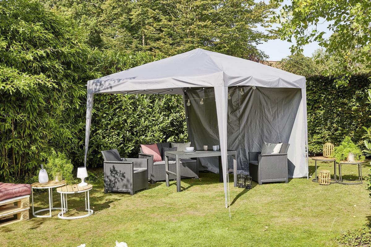 Pavillon Starter Bht 3x2,6x3 M Mit Tragetasche - Grau, KONVENTIONELL, Textil/Metall (300/260/300cm) - Siena Garden