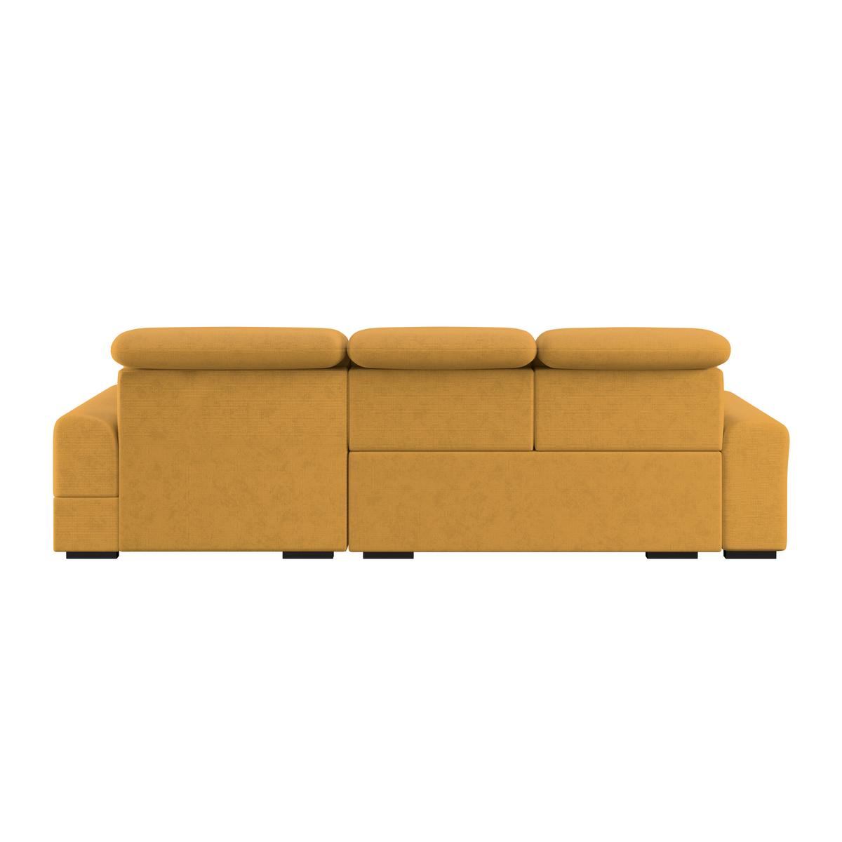 Ecksofa mit Bettfunktion Malaga new Chenille gold - Gelb/Schwarz, KONVENTIONELL, Textil (286/203cm) - Ondega