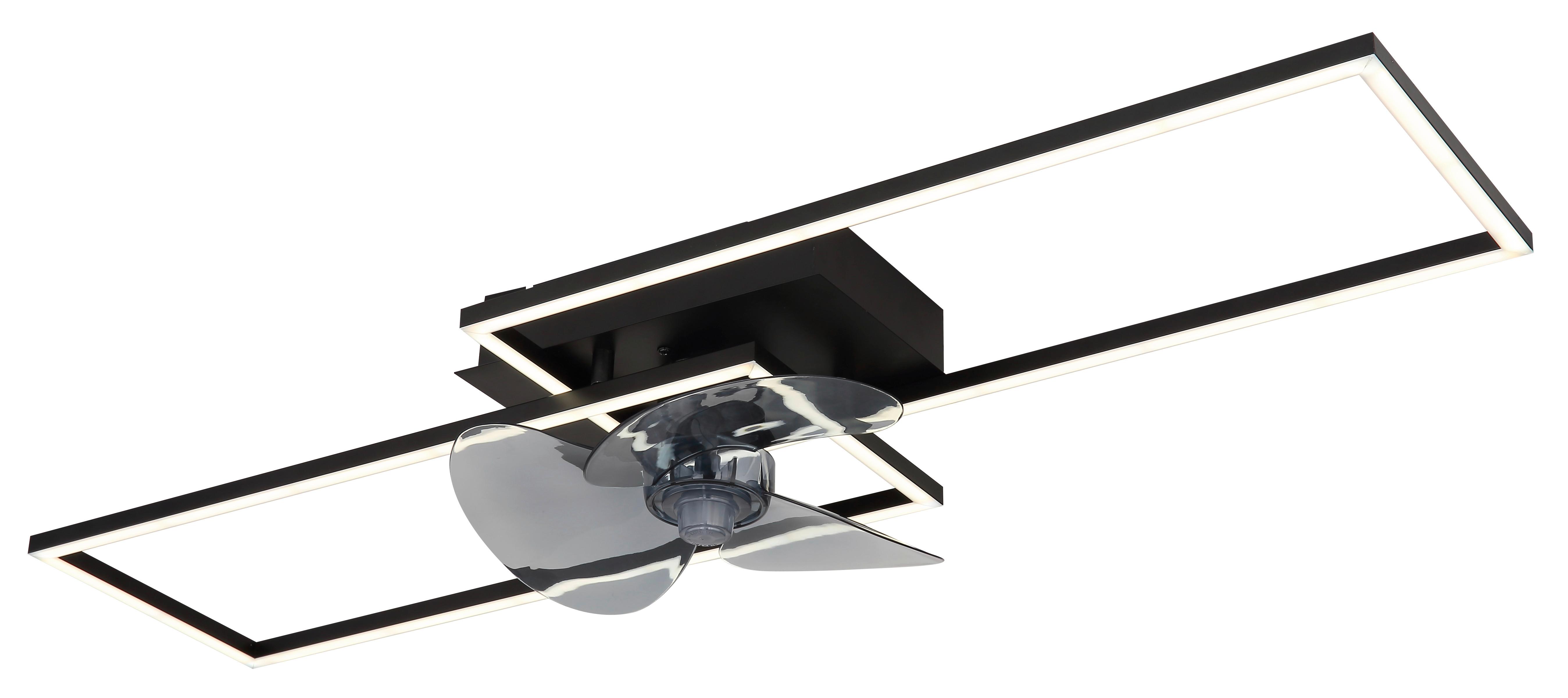 Deckenventilator 67243-30bf - Opal/Schwarz, Design, Kunststoff/Metall (90/30/15cm) - Globo