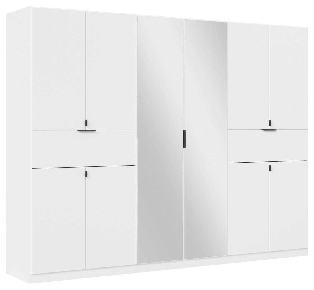 Drehtürenschrank Ticao Weiß B: 271 Cm - Silberfarben/Weiß, MODERN, Holzwerkstoff (271/210/54cm) - Rauch Möbel